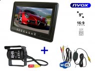Zestaw monitor samochodowy zagłówkowy lub wolnostojący LCD 9" Samochodowa kamera cofania i Bezprzewodowy moduł WiFi - NVOX HT990A-2091-WiFi